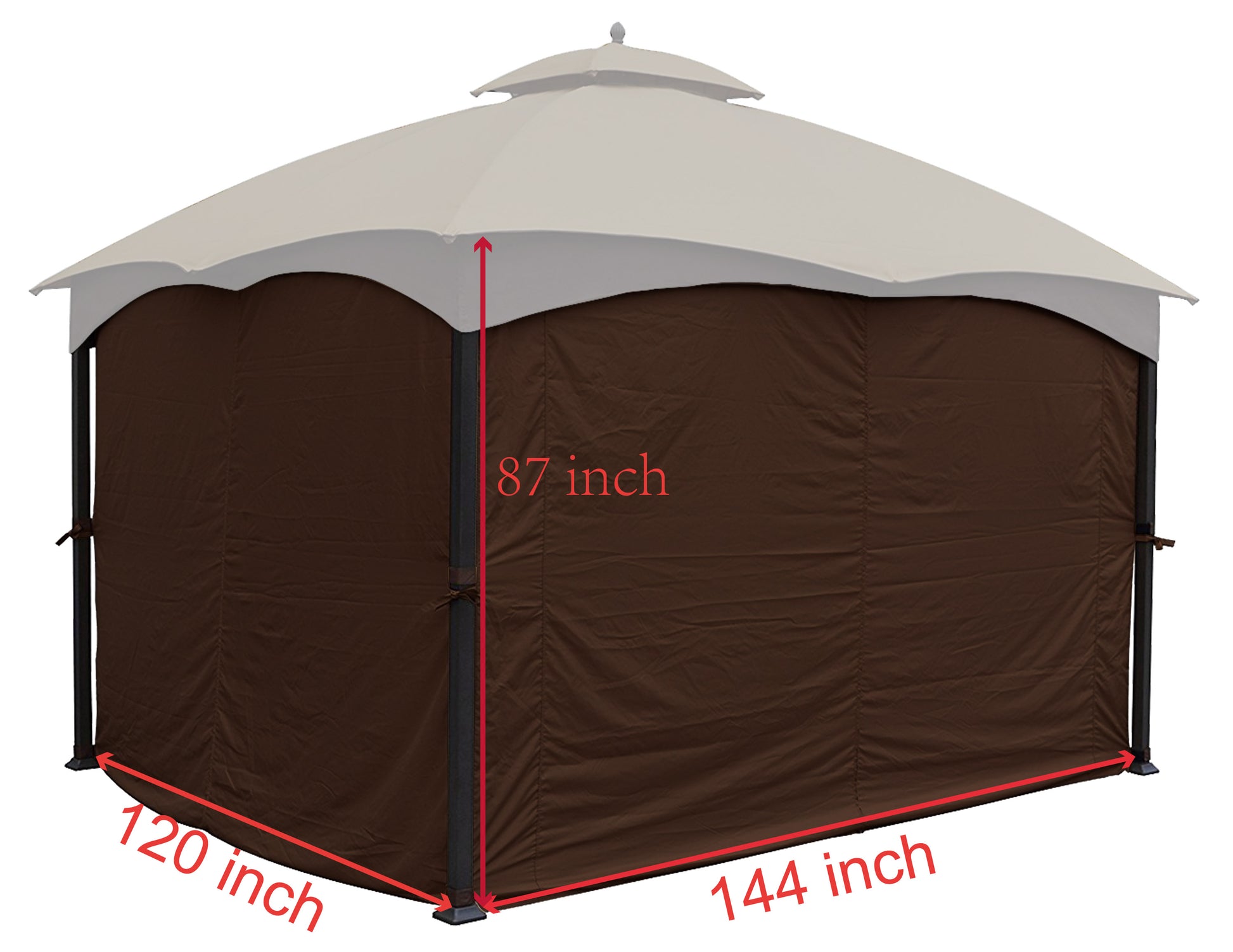 APEX GARDEN Universal Privacy Side Panels Curtain Set for 10' x 12' Gazebo - APEX GARDEN US