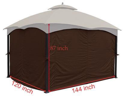 APEX GARDEN Universal Privacy Side Panels Curtain Set for 10' x 12' Gazebo - APEX GARDEN US