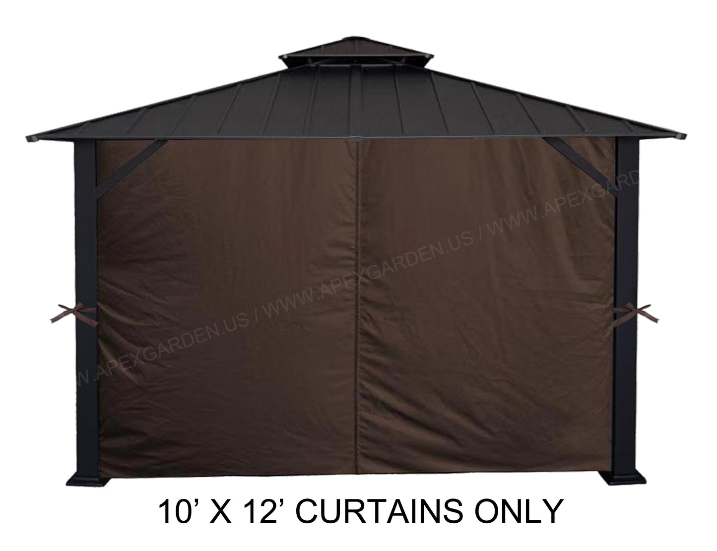 APEX GARDEN Universal Privacy Side Panels Curtain Set for 10' x 12' Gazebo - APEX GARDEN US