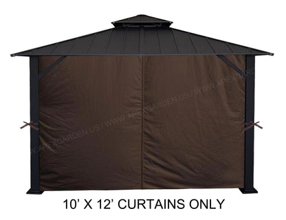 APEX GARDEN Universal Privacy Side Panels Curtain Set for 10' x 12' Gazebo - APEX GARDEN US
