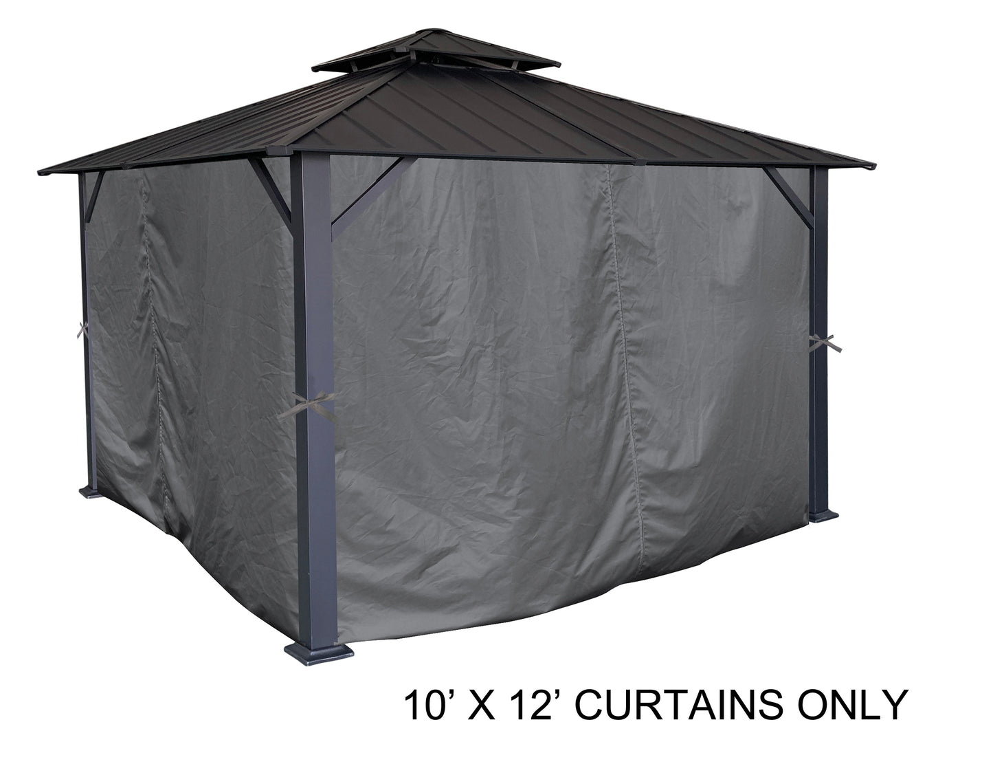 APEX GARDEN Universal Privacy Side Panels Curtain Set for 10' x 12' Gazebo - APEX GARDEN US