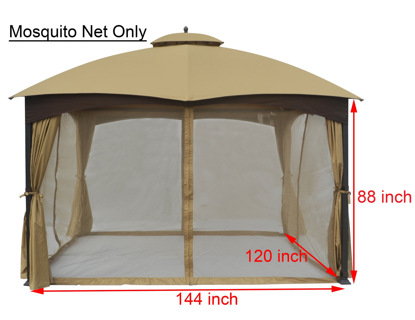 APEX GARDEN Universal 10' x 12' Gazebo Replacement Mosquito Netting - APEX GARDEN US
