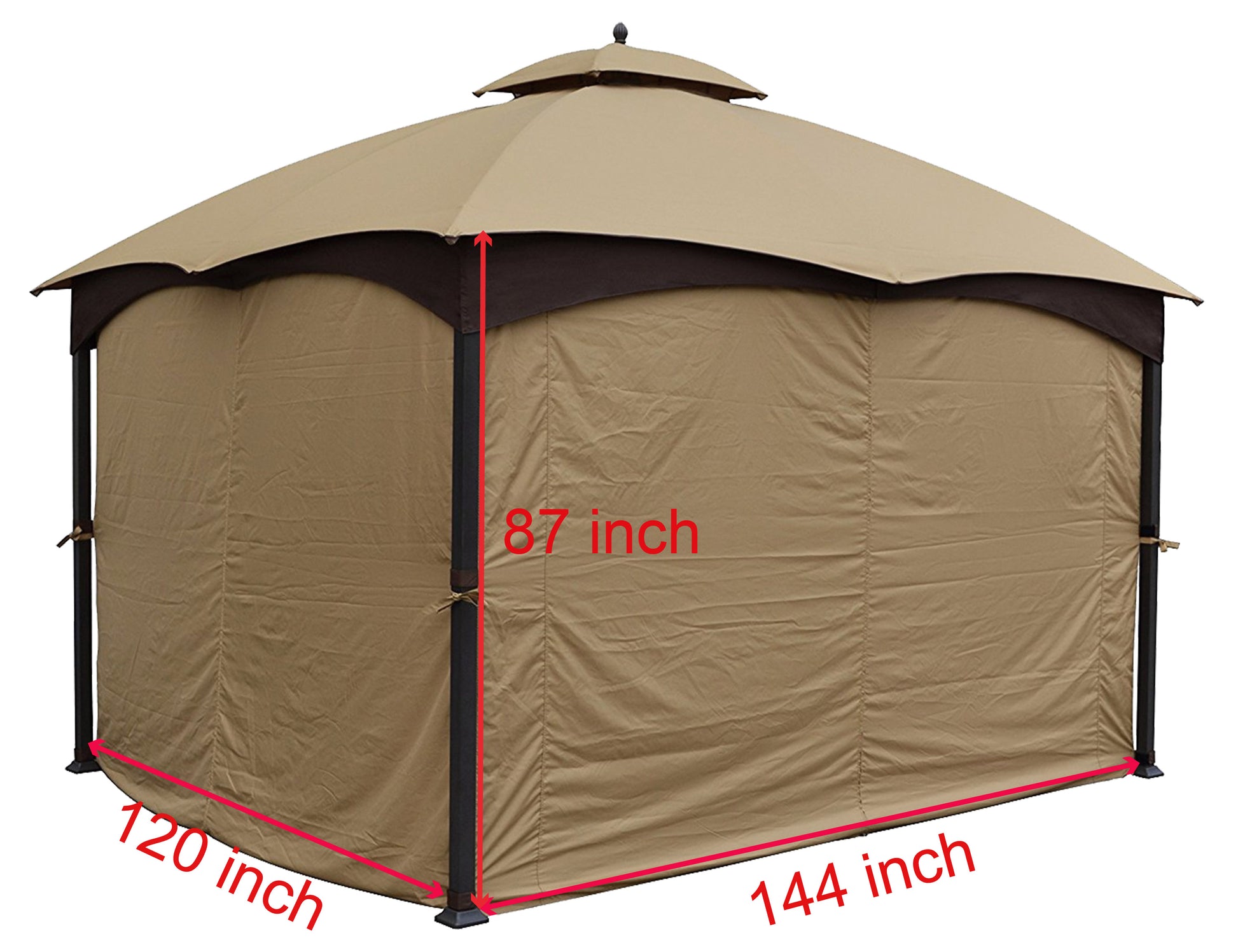 APEX GARDEN Universal Privacy Side Panels Curtain Set for 10' x 12' Gazebo - APEX GARDEN US