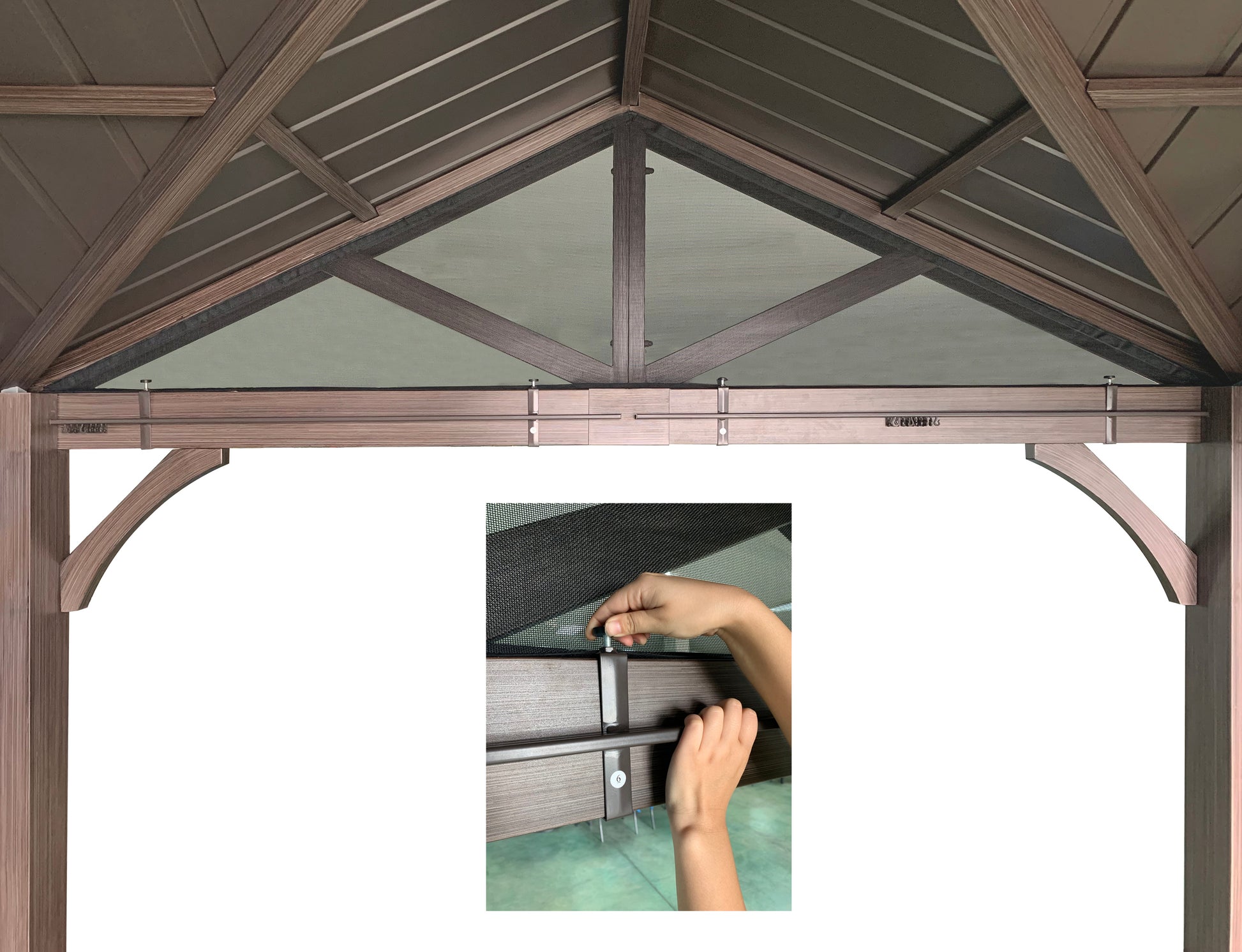 APEX GARDEN Replacement Mosquito Netting with Slider Rail for Allen + roth Model #GF-18S112B (Screen NET ONLY) - APEX GARDEN US