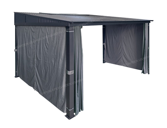 APEX GARDEN Universal 3-SIDE Privacy Side Panels Curtain Set for 10' x 12' Awing / Sun Shelter / Gazebo - APEX GARDEN US