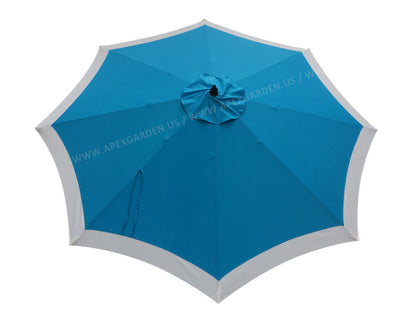 Dual Color 9 Feet 8 Ribs Outdoor Patio Table Market Umbrella with Push Button Tilt and Crank - APEX GARDEN US