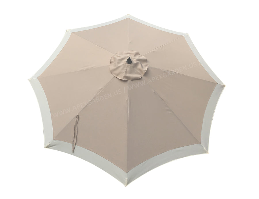 Dual Color 9 Feet 8 Ribs Outdoor Patio Table Market Umbrella with Push Button Tilt and Crank - APEX GARDEN US