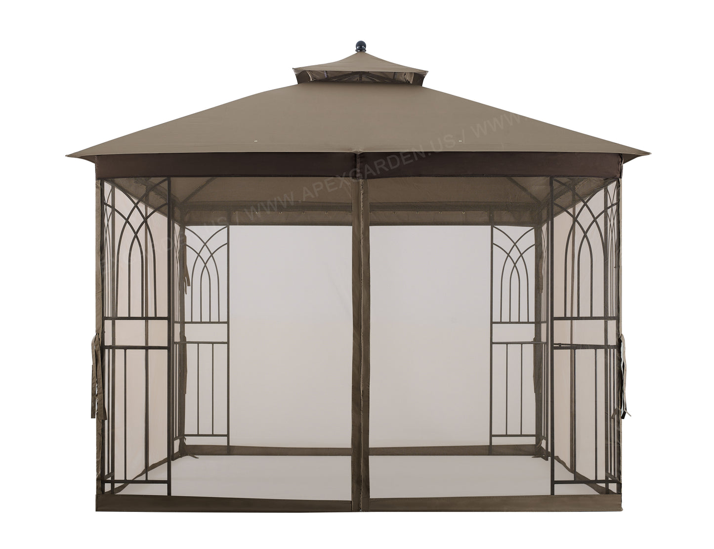 APEX GARDEN Two-Tier 10 ft. x 10 ft. Harmony Gazebo with Mosquito Net and Corner Shelves - APEX GARDEN US