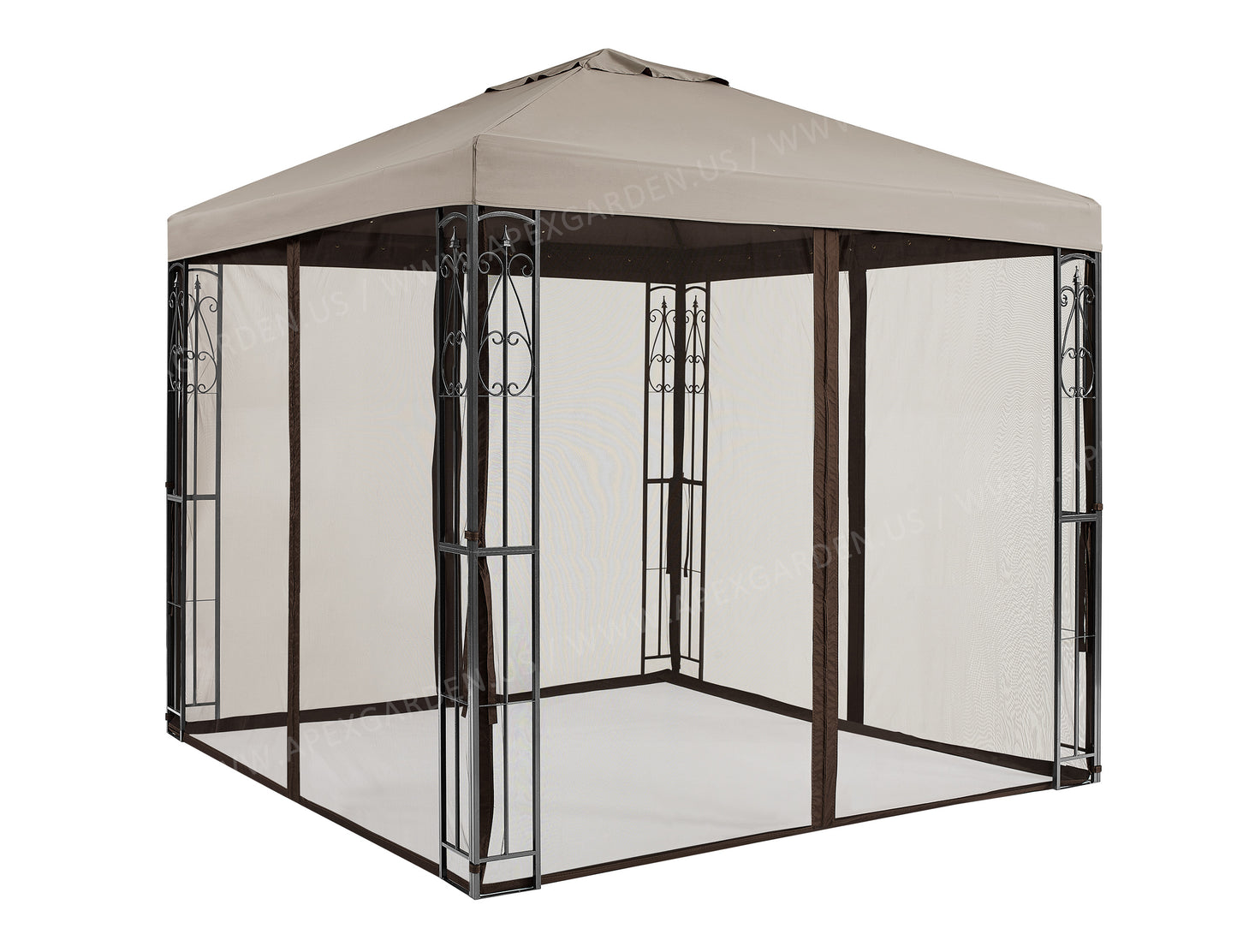 APEX GARDEN YH-20S117HD 8 ft. x 8 ft. Gazebo with Mosquito Net - APEX GARDEN US