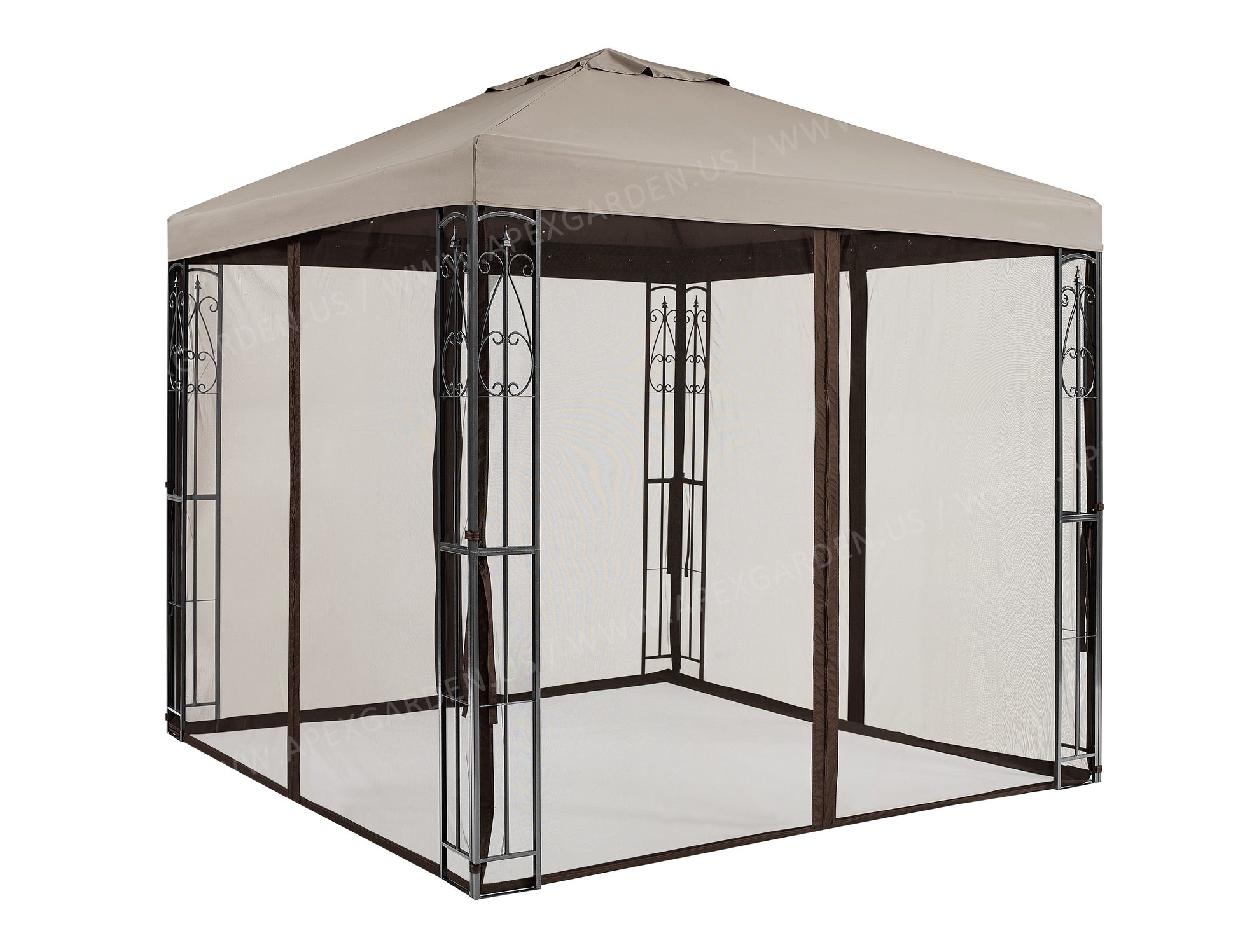 APEX GARDEN YH-20S117HD 8 ft. x 8 ft. Gazebo with Mosquito Net - APEX GARDEN US