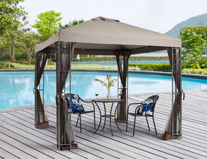 APEX GARDEN YH-20S117HD 8 ft. x 8 ft. Gazebo with Mosquito Net - APEX GARDEN US