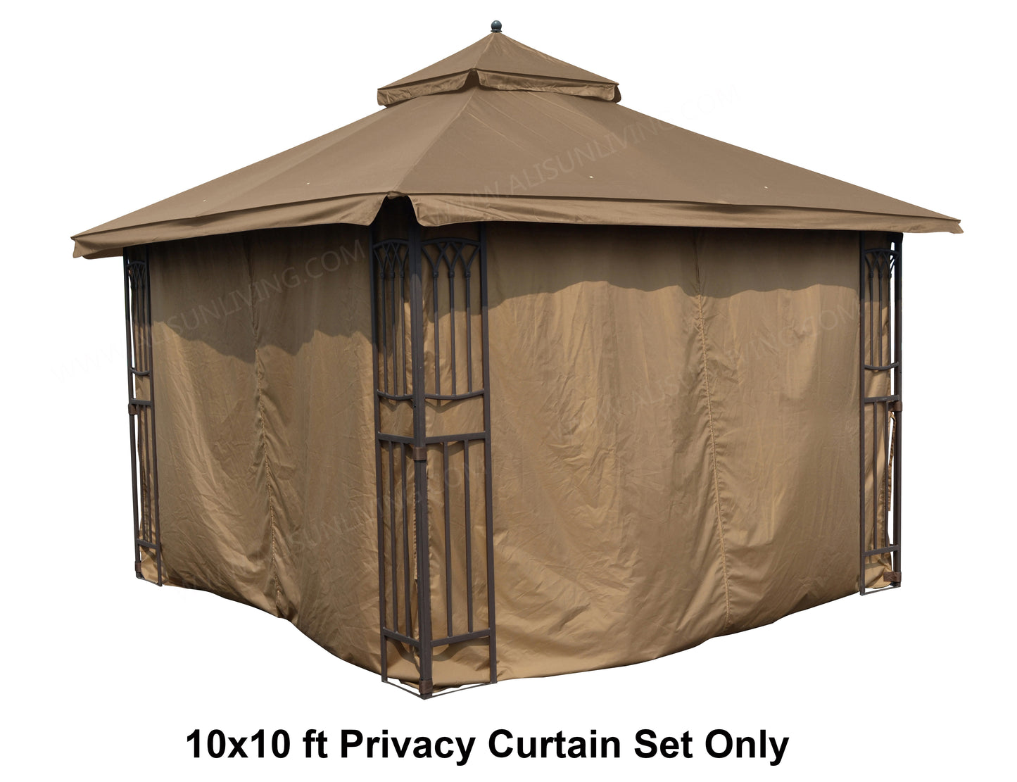 APEX GARDEN Universal 10'X10' Gazebo Curtain Set for 4 sides - APEX GARDEN US