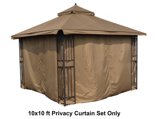 APEX GARDEN Universal 10'X10' Gazebo Curtain Set for 4 sides - APEX GARDEN US