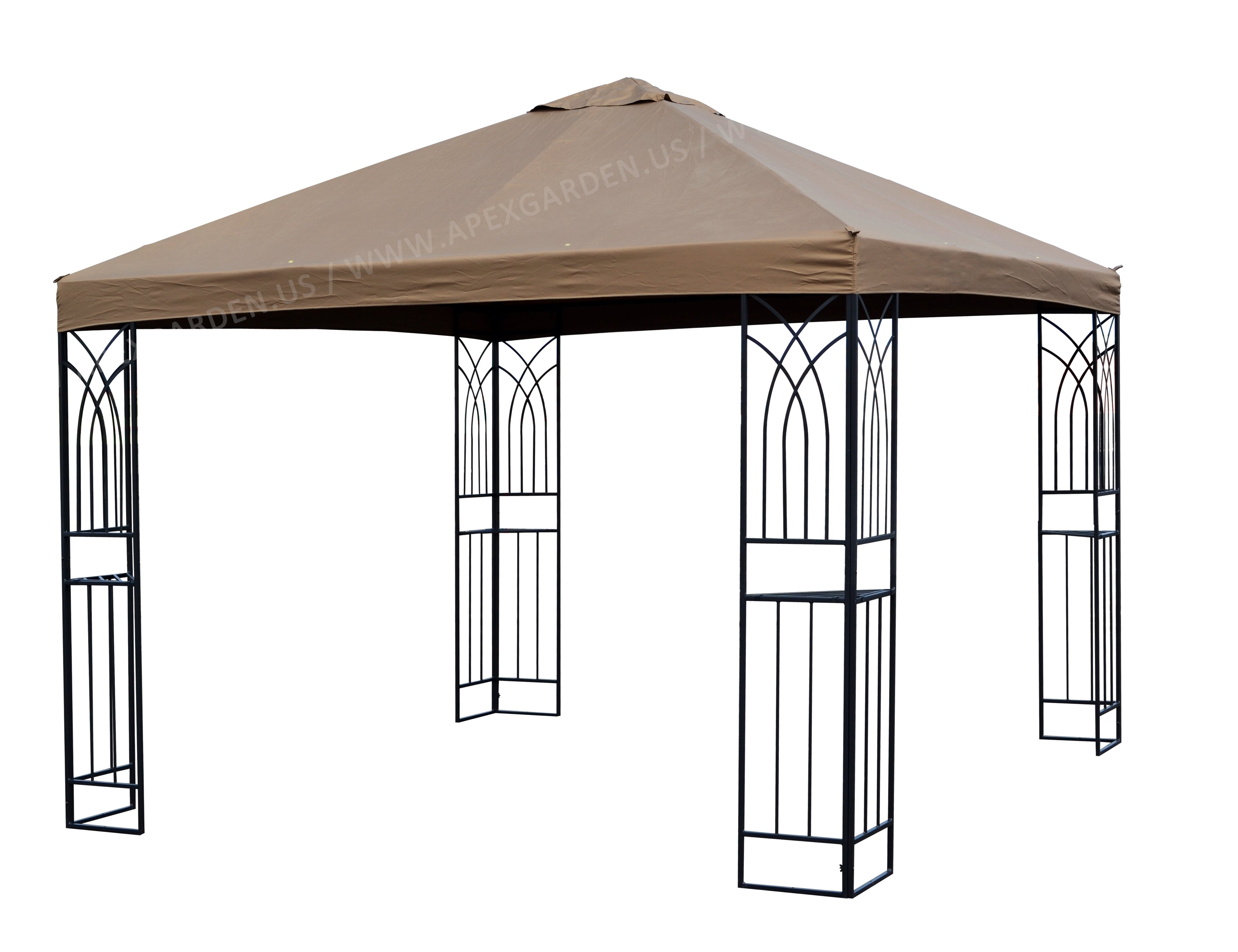 KOZYARD Alexander 10ft.D x 9ft.H x 12ft.W Aluminum Hardtop Gazebo with  Galvanized Steel Roof, Mosquito Net and Privacy Sidewall KZAHG1012 - The  Home 