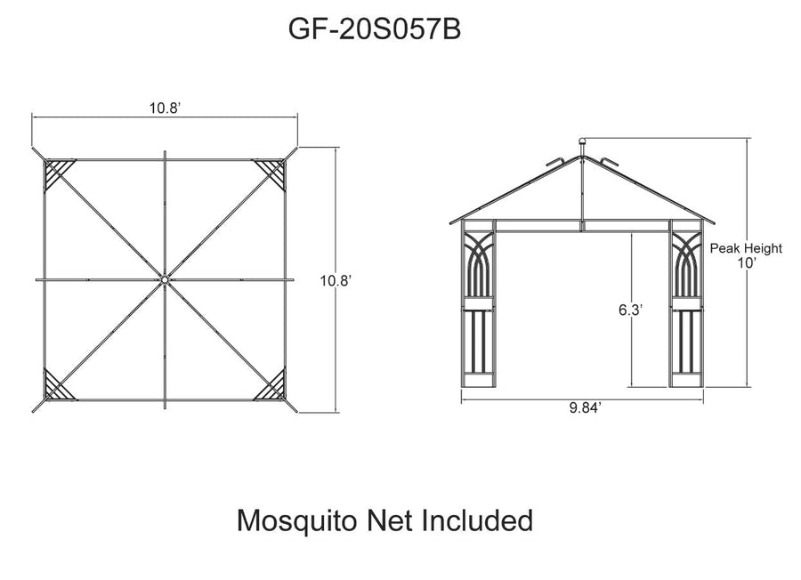 APEX GARDEN Two-Tier 10 ft. x 10 ft. Harmony Gazebo with Mosquito Net and Corner Shelves - APEX GARDEN US