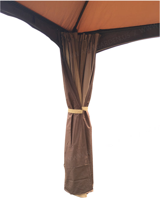 4 Poles Corner Curtain Set for Lowe's Allen Roth 12x10 Gazebo #GF-12S004BTO/GF-12S004B-1 - APEX GARDEN US