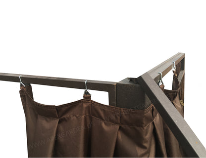 4 Poles Corner Curtain Set for Lowe's Allen Roth 12x10 Gazebo #GF-12S004BTO/GF-12S004B-1 - APEX GARDEN US