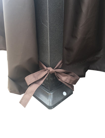 4 Poles Corner Curtain Set for Lowe's Allen Roth 12x10 Gazebo #GF-12S004BTO/GF-12S004B-1 - APEX GARDEN US