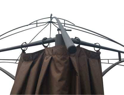 4 Poles Corner Curtain Set for Lowe's Allen Roth 12x10 Gazebo #GF-12S004BTO/GF-12S004B-1 - APEX GARDEN US