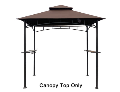 APEX GARDEN Replacement Canopy Top for Model #L-GG001PST-F 8' X 5' Brown Double Tiered Canopy Grill BBQ Gazebo (Canopy Top Only) - APEX GARDEN US