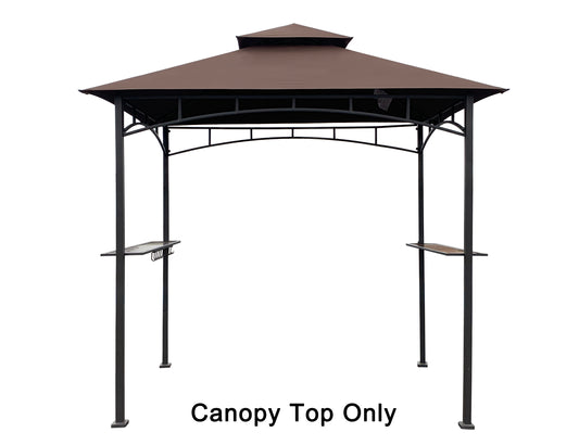 APEX GARDEN Replacement Canopy Top for Model #L-GG001PST-F 8' X 5' Brown Double Tiered Canopy Grill BBQ Gazebo (Canopy Top Only) - APEX GARDEN US