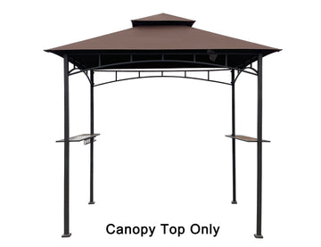 APEX GARDEN Replacement Canopy Top for Model #L-GG001PST-F 8' X 5' Brown Double Tiered Canopy Grill BBQ Gazebo (Canopy Top Only) - APEX GARDEN US