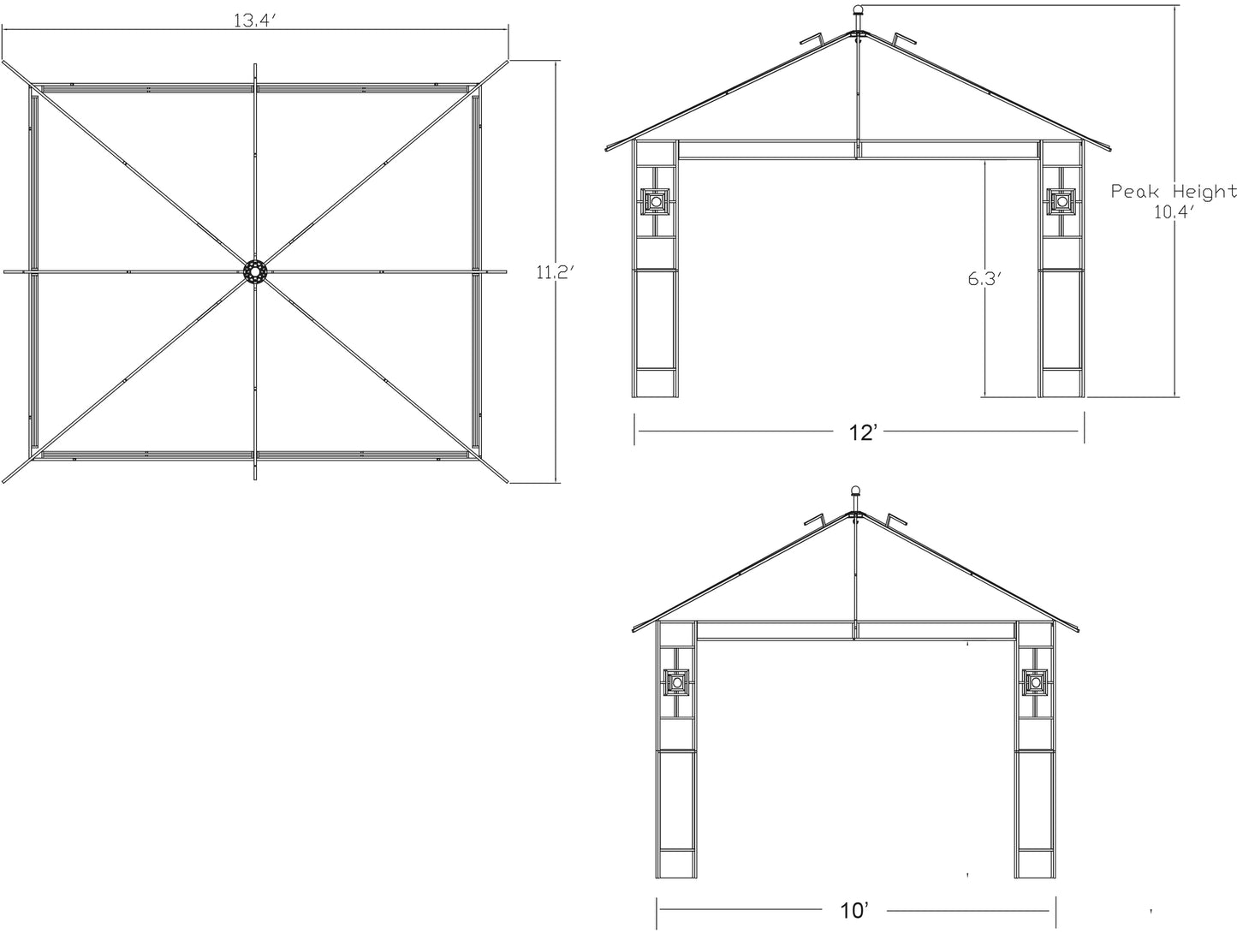 APEX GARDEN 10 ft. x 12 ft. RosaBella Gazebo Model#YH-20S087B - APEX GARDEN US