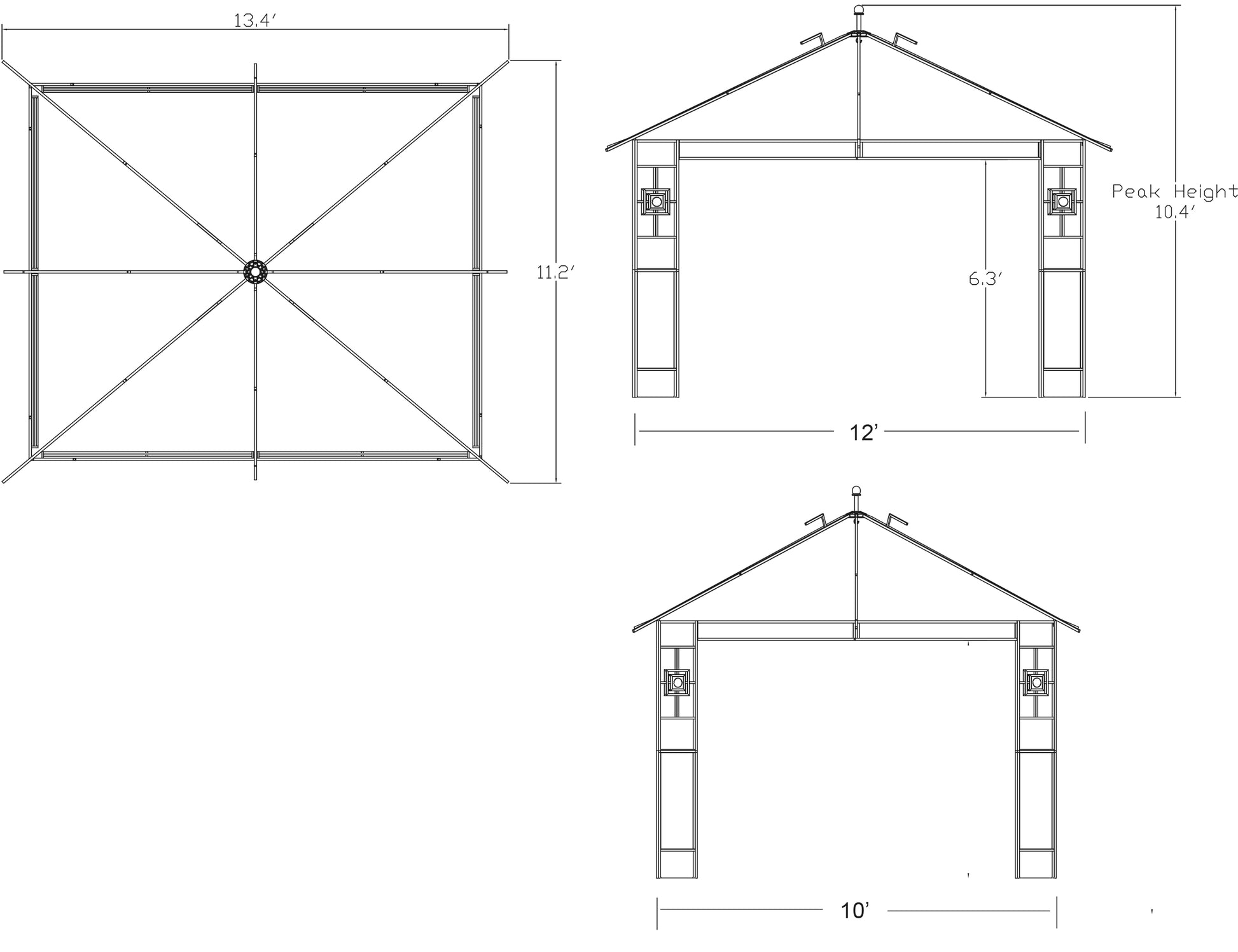 APEX GARDEN 10 ft. x 12 ft. RosaBella Gazebo Model#YH-20S087B - APEX GARDEN US