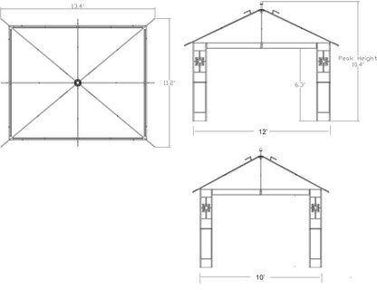 APEX GARDEN 10 ft. x 12 ft. RosaBella Gazebo Model#YH-20S087B - APEX GARDEN US